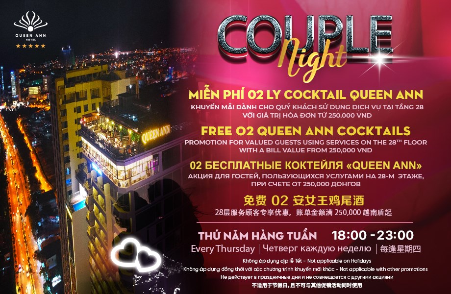 COUPLE NIGHT: COCKTAIL LÃNG MẠN - NỒNG NÀN YÊU THƯƠNG